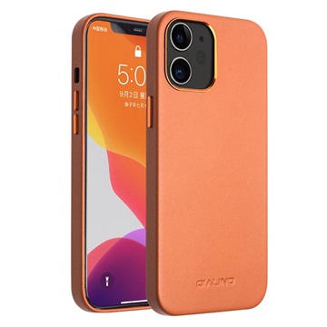 Qialino Premium iPhone 12 Mini Leren Case - Bruin