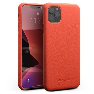 Qialino Textured Series iPhone 11 Pro Max Leren Case - Rood