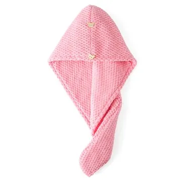 Sneldrogende dubbellaagse tulband haarhanddoek - roze