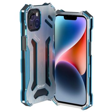 R-Just Mechanical Armor iPhone 14 Metalen Hoesje - Blauw