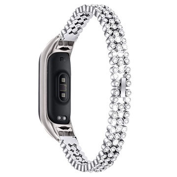 Strass-serie Xiaomi Mi Smart Band 7-riem - Zilver