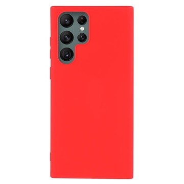 Anti-vingerafdruk mat Samsung Galaxy S22 Ultra 5G TPU-hoesje - rood