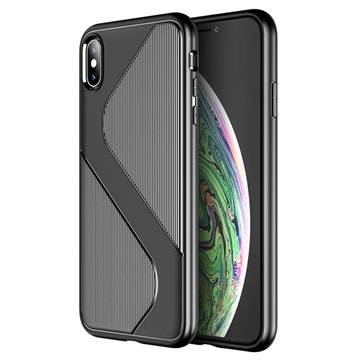 S-Vorm iPhone XS Max TPU Hoesje - Zwart