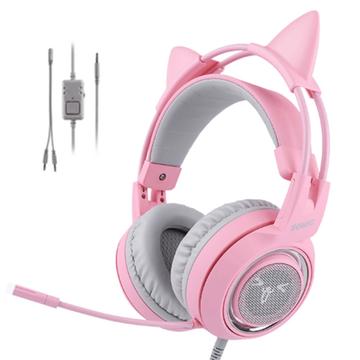 SOMIC G951S E-Sports Gaming Koptelefoon 3.5mm Bedrade Over-Ear Headset - Roze