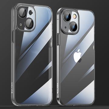 Sulada Crystal Steel iPhone 14 Plus Hybride Hoesje - Zwart / Doorzichtig