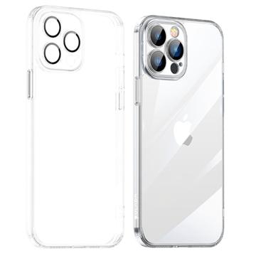Sulada Crystal Steel iPhone 14 Pro Max Hybride Hoesje - Doorzichtig