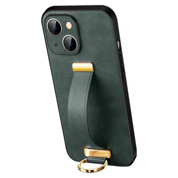 Sulada Fashion iPhone 14 Plus Hybride Hoesje met Draagriem - Groen