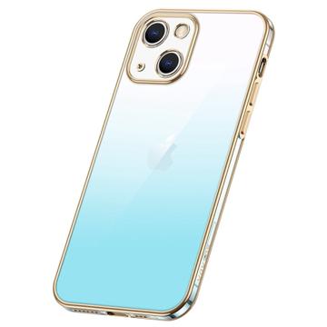 Sulada Gradient Plating Frame iPhone 14 TPU Case - Blauw