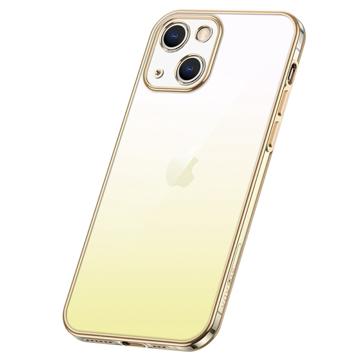 Sulada Gradient Plating Frame iPhone 14 TPU Case - Geel