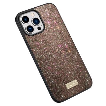 Sulada Glitter Serie iPhone 14 Pro Max Gecoate Case - Bruin