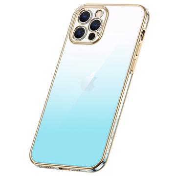 Sulada Gradient Plating Frame iPhone 14 Pro Max TPU Case - Blauw