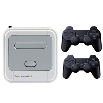 SUPER CONSOLE X Draagbare Mini Spelconsole met 2 Draadloze Controller 3D HD Home Game Box (128GB) - EU Stekker