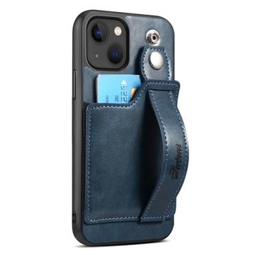 Suteni H12 iPhone 14 Plus Hoesje met Kaartsleuf & Draagriem - Blauw