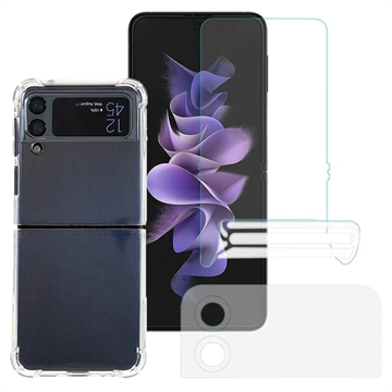 Saii 3-in-1 Samsung Galaxy Z Flip4 Beschermingsset Doorzichtig