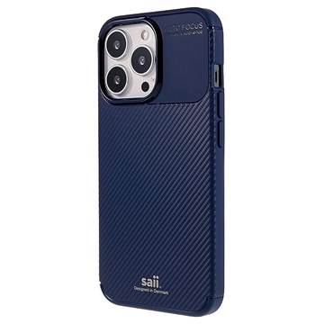 Saii Carbon Fiber iPhone 13 Pro Max TPU Case - Blauw