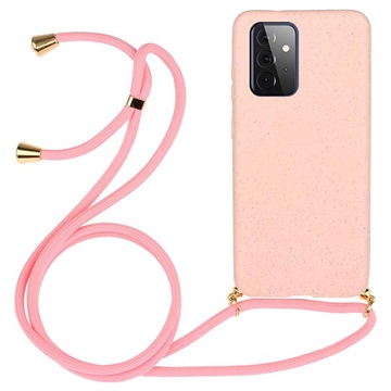 Saii Eco Line Samsung Galaxy A72 5G Hoesje met Bandje - Roze