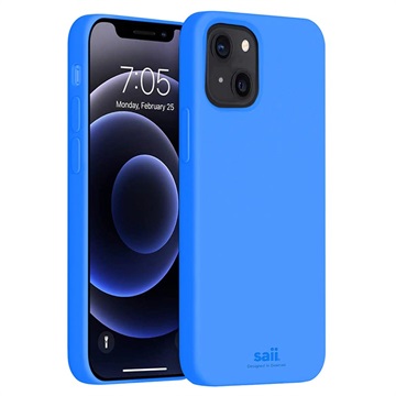 Saii Premium iPhone 13 vloeibaar siliconen hoesje - Blauw