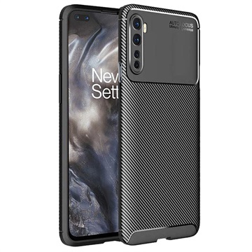 Saii Ultra Dunne OnePlus Nord TPU Case - Carbon Fiber - Zwart