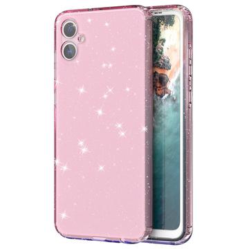Samsung Galaxy A05 Stylish Glitter Series TPU Hoesje - Doorzichtig Roze
