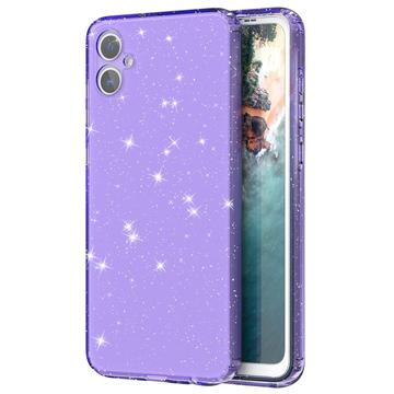 Samsung Galaxy A05 Stylish Glitter Series TPU Hoesje - Doorzichtig Paars