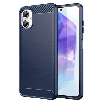 Samsung Galaxy A06 Geborsteld TPU Hoesje - Koolstofvezel - Blauw