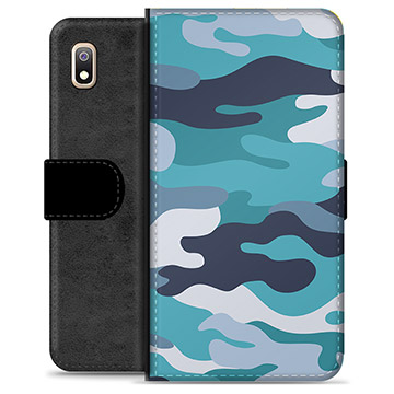 Samsung Galaxy A10 Premium Portemonnee Hoesje - Blauw Camouflage