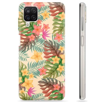 Samsung Galaxy A12 TPU Hoesje - Roze Bloemen