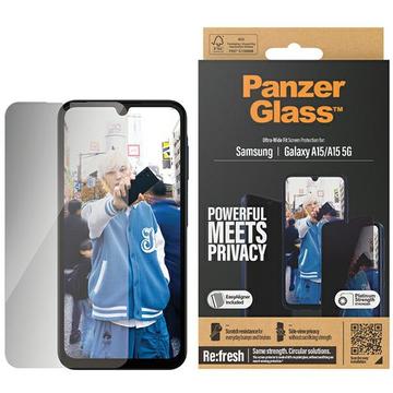 PanzerGlass Ultra-Wide Screen Protector voor de Samsung Galaxy A15 - Case Friendly Tempered Glass - Antibacterieel Privacy Glass - met EasyAligner Installatieframe