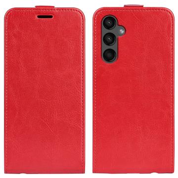 Samsung Galaxy A15 Verticale Flip Hoesje met Kaartsleuf - Rood