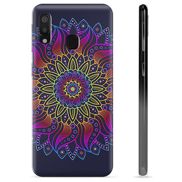 Samsung Galaxy A20e TPU Case - Kleurrijke Mandala