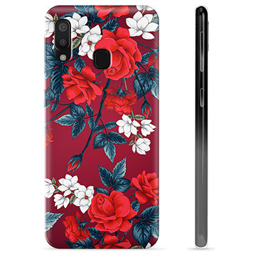 Samsung Galaxy A20e TPU Hoesje - Vintage Bloemen