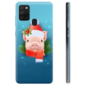 Samsung Galaxy A21s TPU Hoesje - Winter Piggy