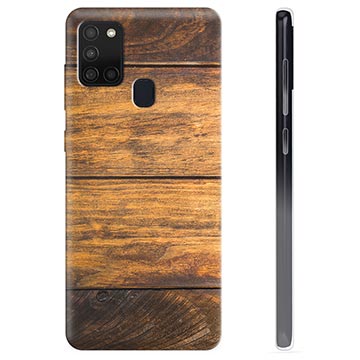 Samsung Galaxy A21s TPU Hoesje - Hout