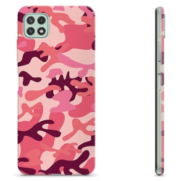 Samsung Galaxy A22 5G TPU Hoesje - Roze Camouflage