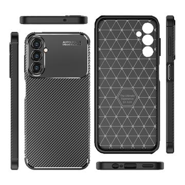 Samsung Galaxy A24 4G Beetle Koolstofvezel TPU Hoesje - Zwart