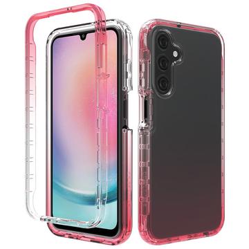 Samsung Galaxy A25 Gradient Series Hybride Hoesje - Rood / Doorzichtig