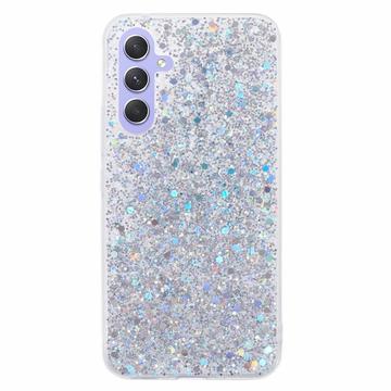 Samsung Galaxy A34 5G Glitter Flakes TPU Case - Silver