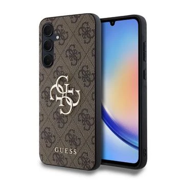 Guess 4G Metal Logo Back Case - Geschikt voor Samsung Galaxy A35 (A356) - Bruin