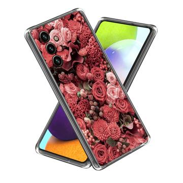 Samsung Galaxy A35 Stijlvolle Ultradunne TPU Hoesje - Rode Bloemen