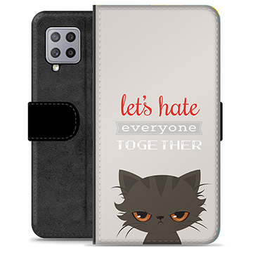 Samsung Galaxy A42 5G Premium Portemonnee Hoesje - Angry Cat