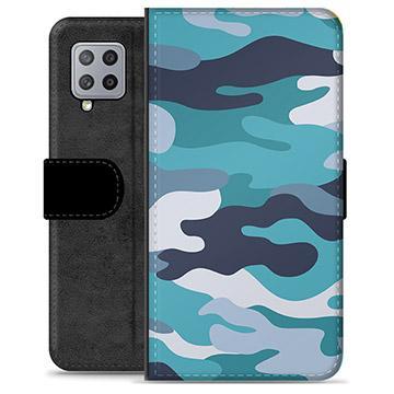 Samsung Galaxy A42 5G Premium Portemonnee Hoesje - Blauw Camouflage