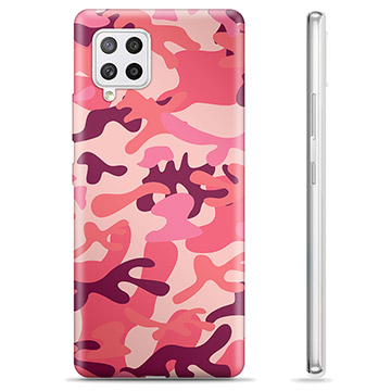 Samsung Galaxy A42 5G TPU Hoesje - Roze Camouflage