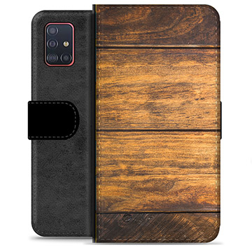 Samsung Galaxy A51 Premium Wallet Hoesje - Hout