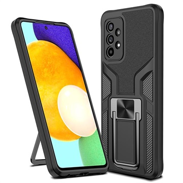 Samsung Galaxy A52 5G, Galaxy A52s Hybrid Case met Metalen Standaard - Zwart