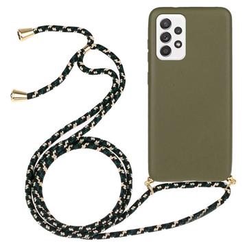 Samsung Galaxy A53 5G TPU Hoesje met Lanyard - Army Groen