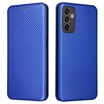 Samsung Galaxy M13 Flip Hoesje - Koolstofvezel - Blauw