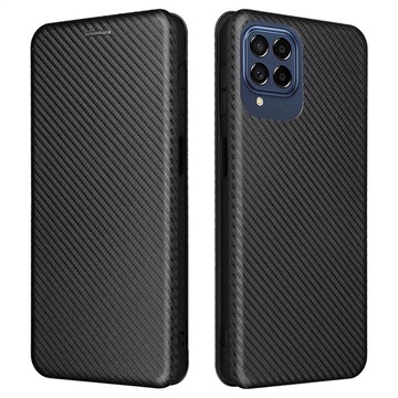 Samsung Galaxy M53 Flip Case - Koolstofvezel - Zwart