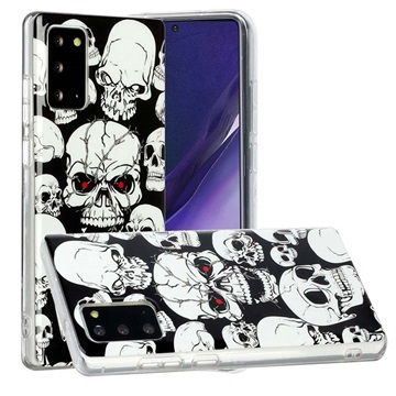 Samsung Galaxy Note20 Glow in the Dark TPU-hoesje - Scary Skulls