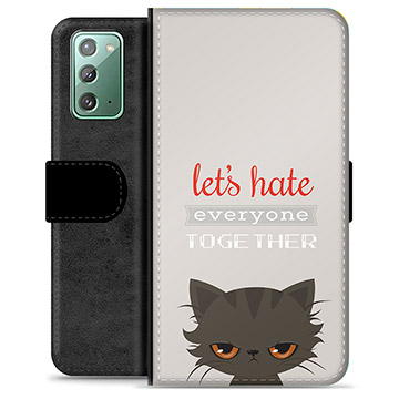 Samsung Galaxy Note20 Premium Portemonnee Hoesje - Angry Cat