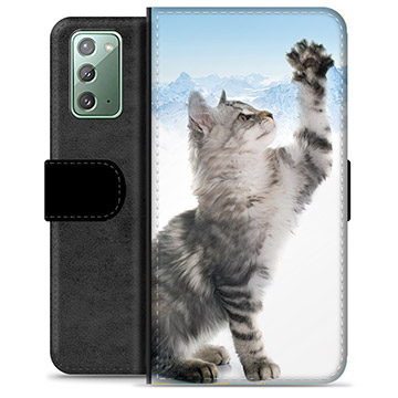 Samsung Galaxy Note20 Premium Portemonnee Hoesje - Kat